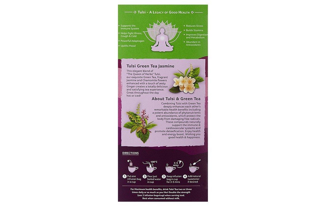 Organic India Tulsi Green Tea, Jasmine   Box  25 pcs